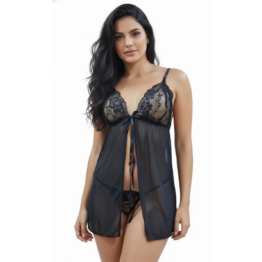 Baby doll camisolin abierto negro