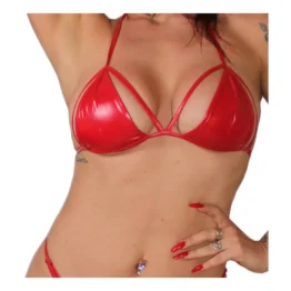 Corpiño de vinilo rojo
