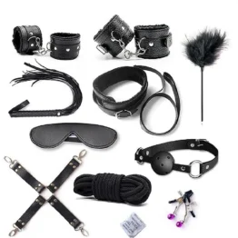 KIT FETICHE 10 piezas en ecocuero NEGRO