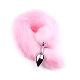 Cola larga rosa con plug de metal small